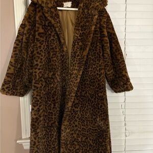 a new day Brown Leopard Faux Fur Jacket